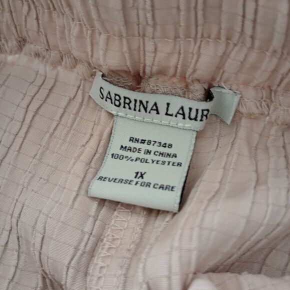 NWT Sabrina Lauren Gauzy Cream Color Polyester Short Pockets Size 1X - Picture 4 of 6